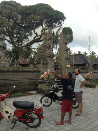 Wayan explicando sus templos